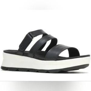 Hush Puppies Womens Sandals Size 11 Black Shoes Velcro Adjustable Strap